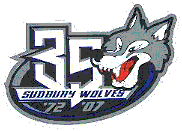 Sudbury Wolves 2007 anniversary logo iron on transfers for T-shirts